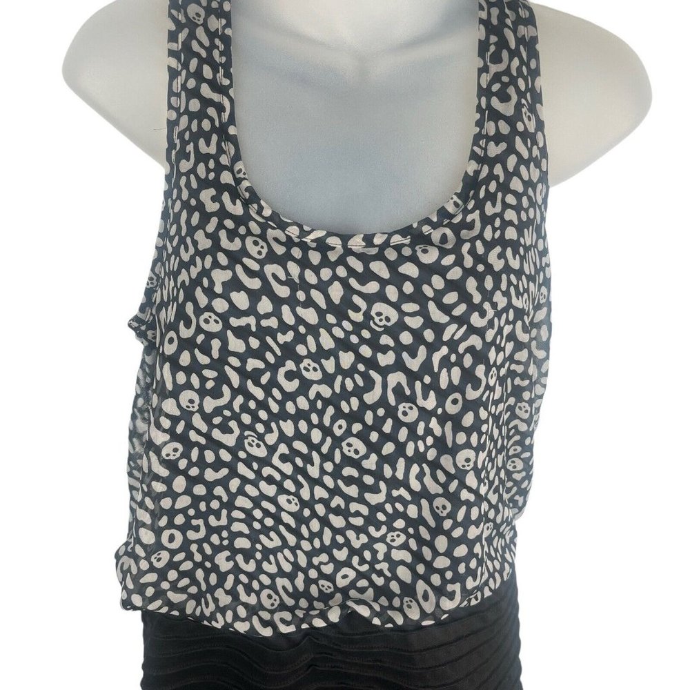 Vanity Vintage Rockabilly Skulls Sleeveless Dress Mini Skirt Zip Up Women's Sz S - Picture 7 of 16